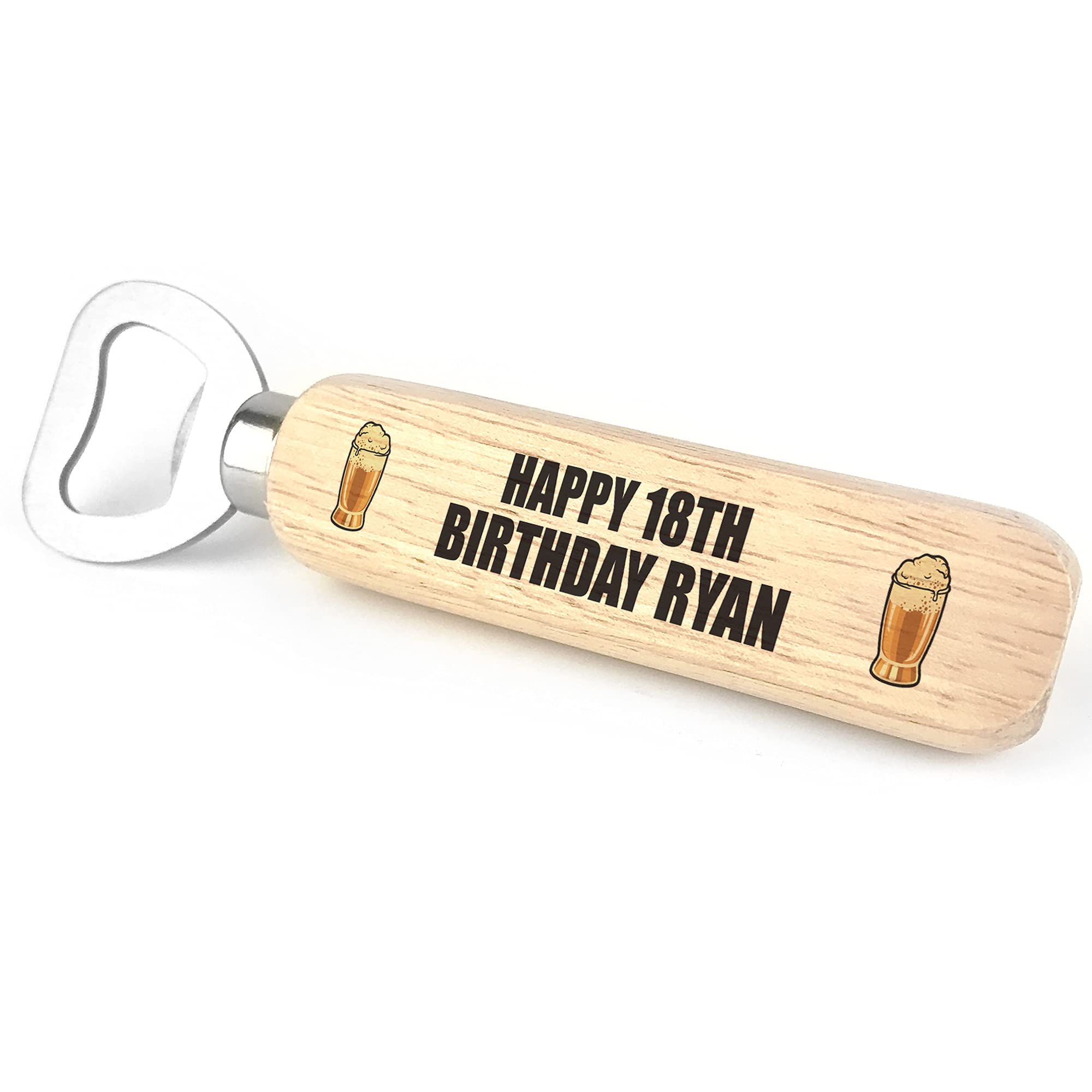40th 50th 60th Birthday Gift Wooden Bottle Opener Personalised Gift for Him
