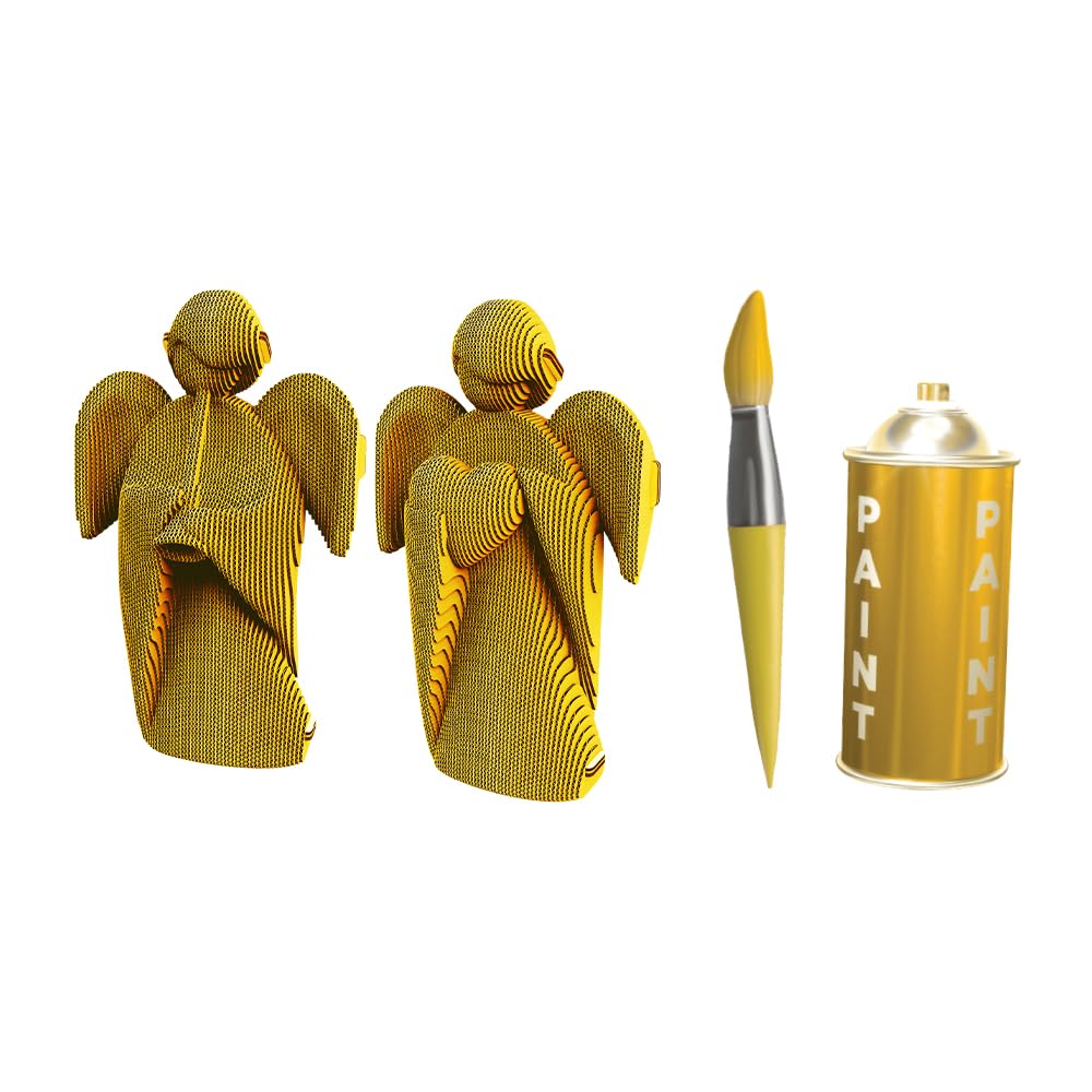 Anges Puzzle 3D en Carton – Coffret 2 Maquettes | 193 Pièces – Kit Sculptures DIY à Peindre, Matériaux Recyclés, Ados & Adultes, Idée Cadeau Déco