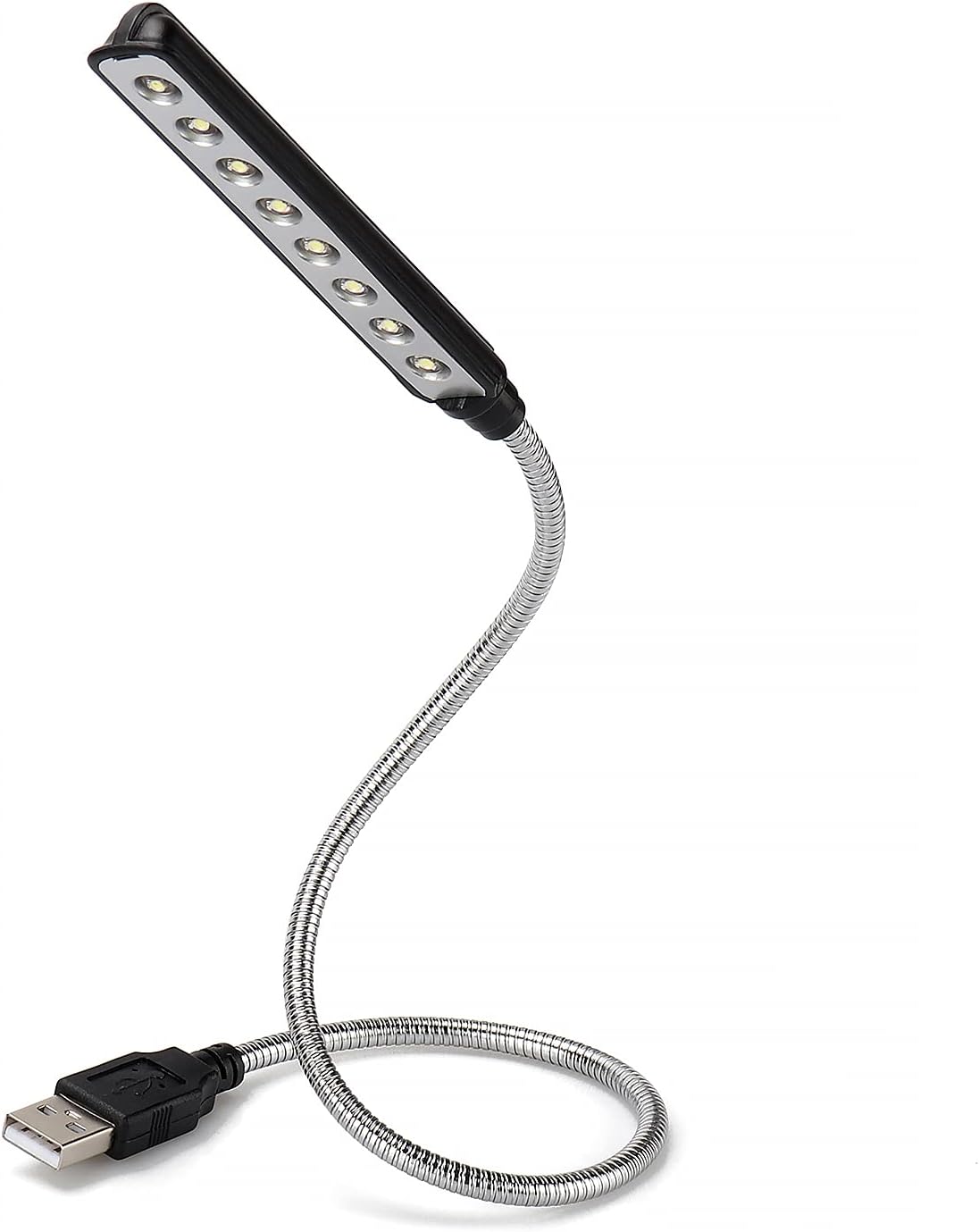 Daffodil USB LED Light - 8 Super Bright LED Reading Lamp - No Batteries Needed - PC & Mac Compatible (ULT05 Black)