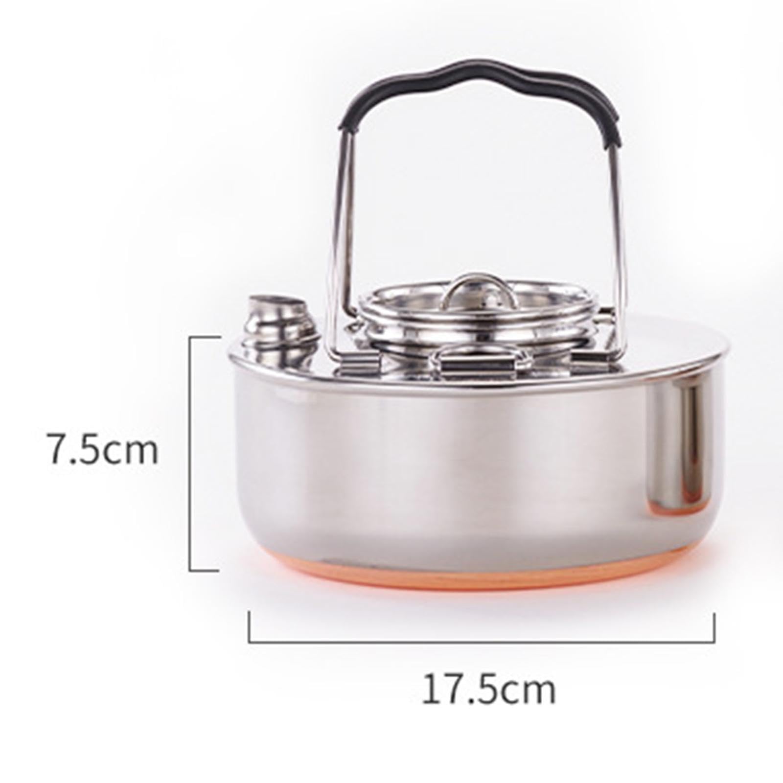 F Fityle Bouilloire Extérieure Camping Pot Inoxydable Bouilloire Transportable Résistance Couvercle Pratique Convient Cuisine Barbecue Camping Pêche