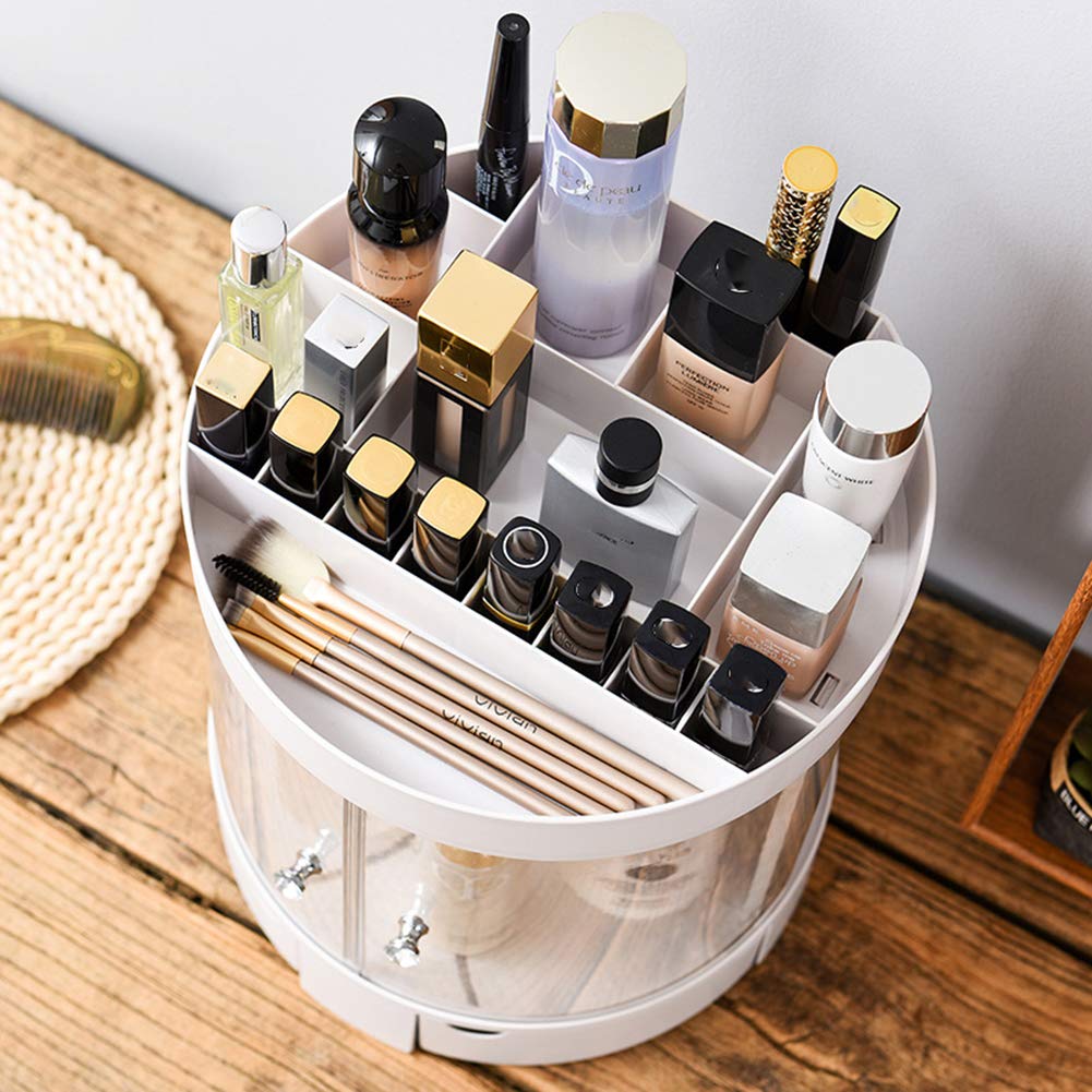 Caja Organizador de Maquillaje, Grande Capacidad Cosméticos Organizadores con Bolso para Dresser Baño, Regalo para Niñas Mujeres Saludable
