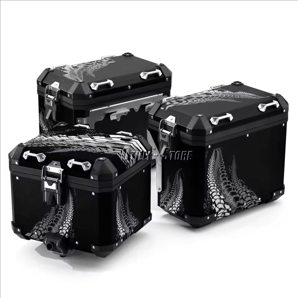 Motorcycle Trunk Sticker Fits for BMW R1250GS Adventure R1200GS ADV F850GS F750GS Middle Stickers Side Case PVC Set Decals (Set - C)