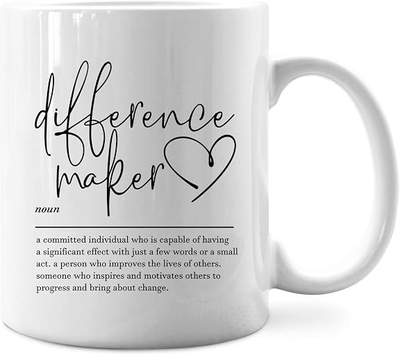 IWXYI Difference Maker Definition Mug,Difference Maker Coffee Cup 11 Ounce,Thank You Appreciation Gift For Teacher Boss Leader Coworker