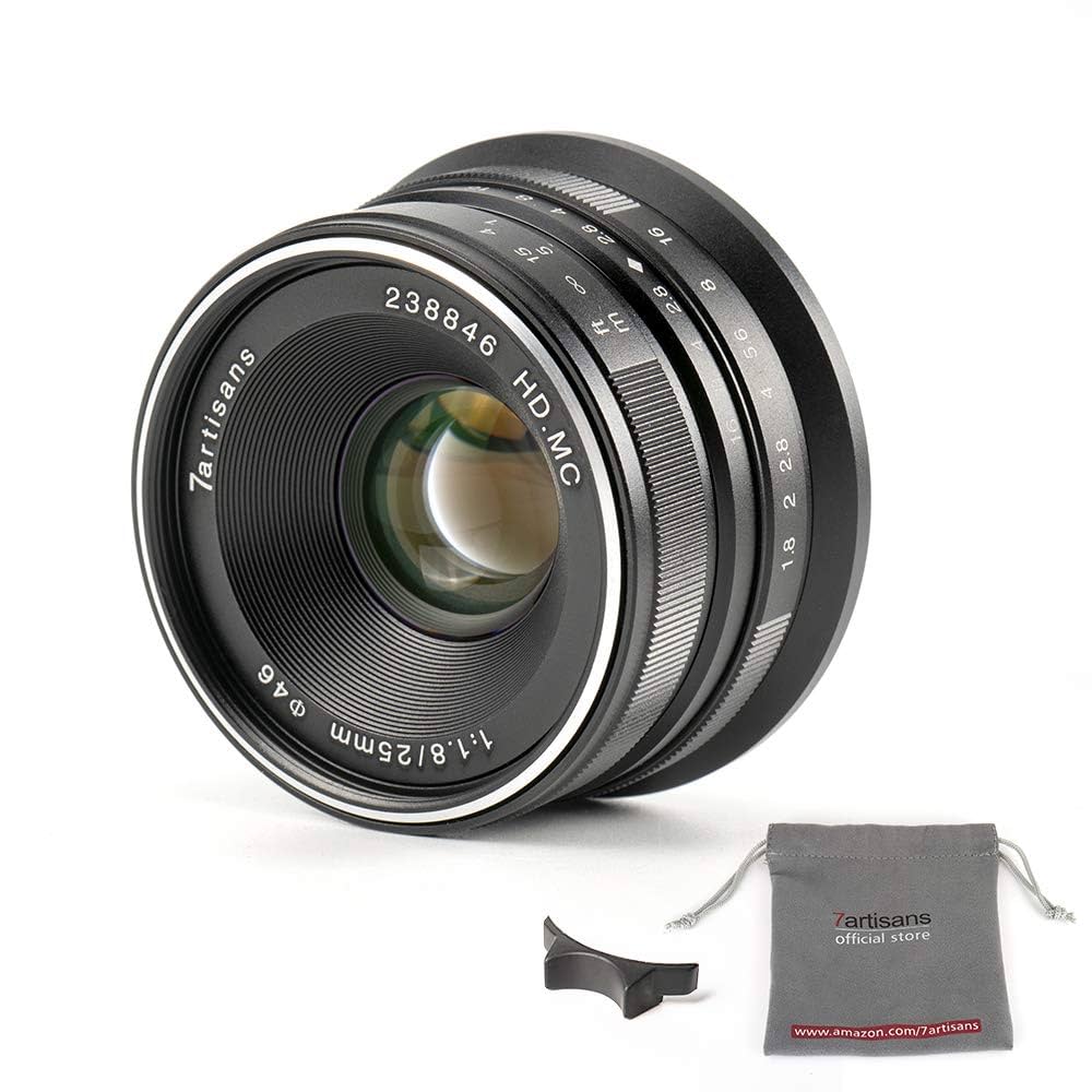(未使用･未開封品)　7artisans 25mm F1.8 Fujiカメラ用レンズ APS-C 富士フイルム マニュアルフォーカス プライム固定レンズ X-A1 X-A10 X-A2 X-A3 X-at X-M1 XM2 X- wyeba8q 中古】【非常に良い】7artisans 25mm F1.8 Fujiカメラ用レンズ