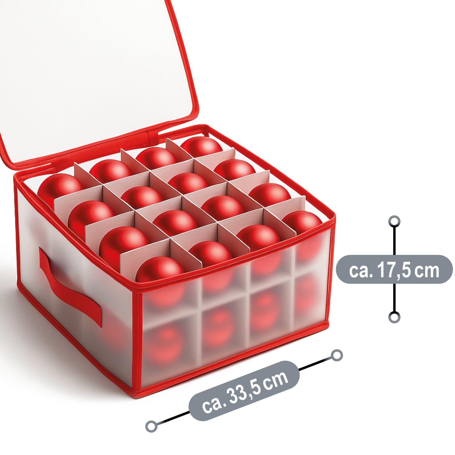 COM-FOUR® 3X Aufbewahrungsbox für insgesamt 96 Weihnachtskugeln