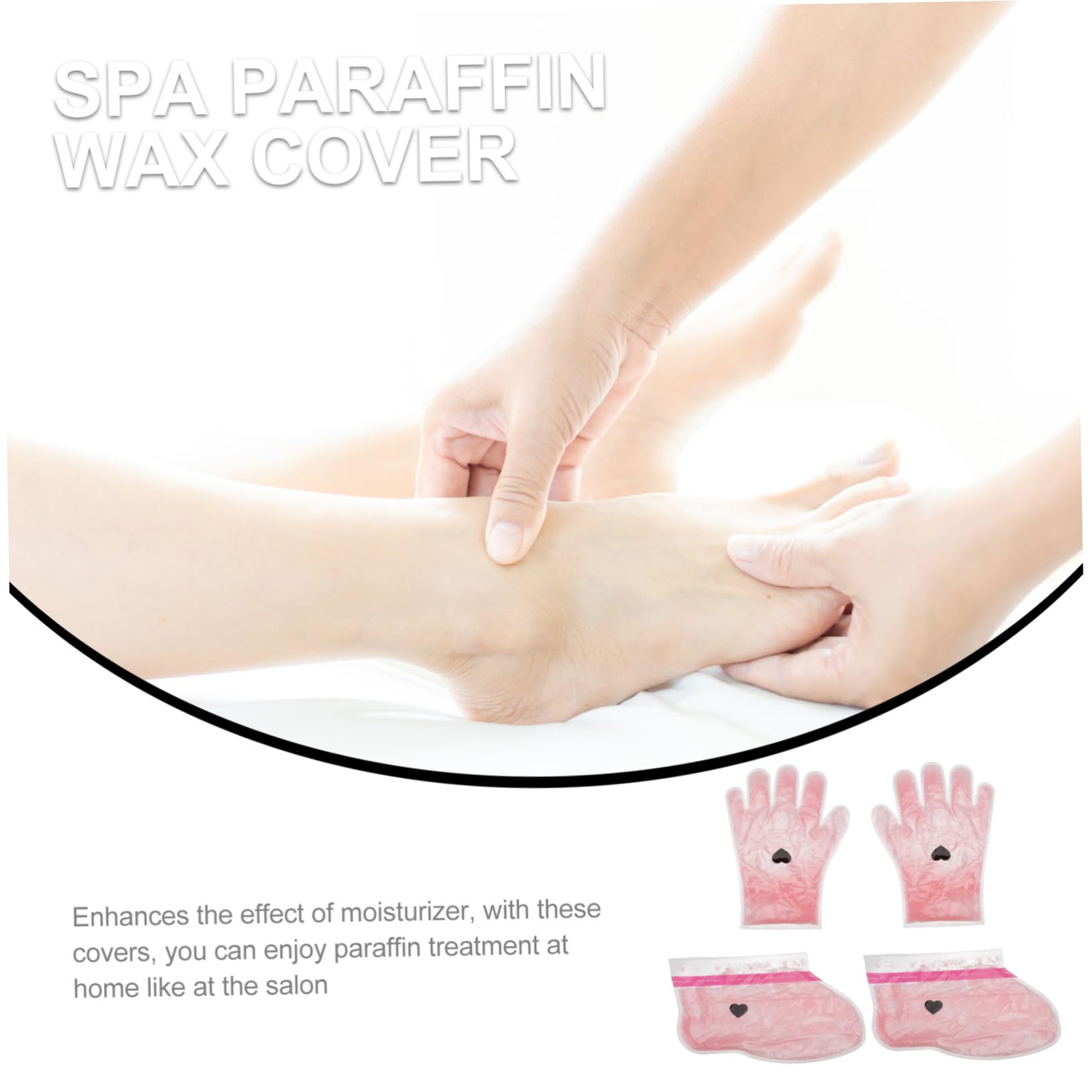 WOONEKY Kit de Cera para Pies Y Manos con Parafina Rosa Funda de con Guantes de Spa para Tratamiento en El Hogar