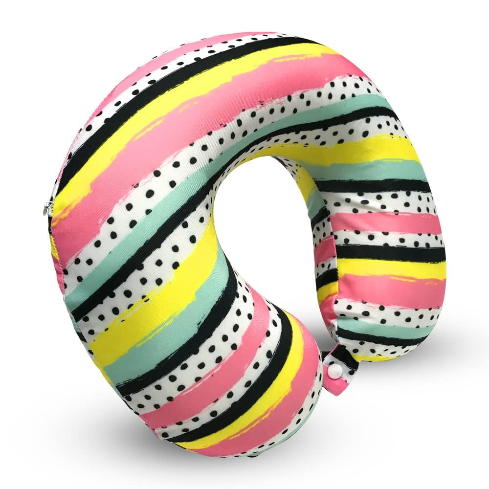 sterling Neck Pillow for Travel Memory Foam Travel Pillow Neck Rest Neck Pillow for Flight Travel with Washable Cover Attractive Check Design-picture-3