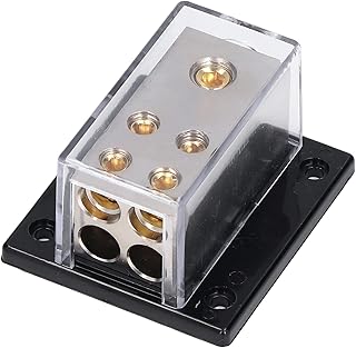 Bloco de distribuição de energia aqxreight, amplificador de áudio de carro 4 vias bloco de distribuição de fusível de energia resistente ao calor para RVs ATVs barcos