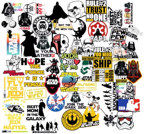 Image of Zesta Aesthetic Stickers for Laptop /Waterproof Anime Decal for Books /Vinyl Sticker for Fridge /Easy to Use Korean Car Sticker Kawaii Cute Stickers (Star Wars)