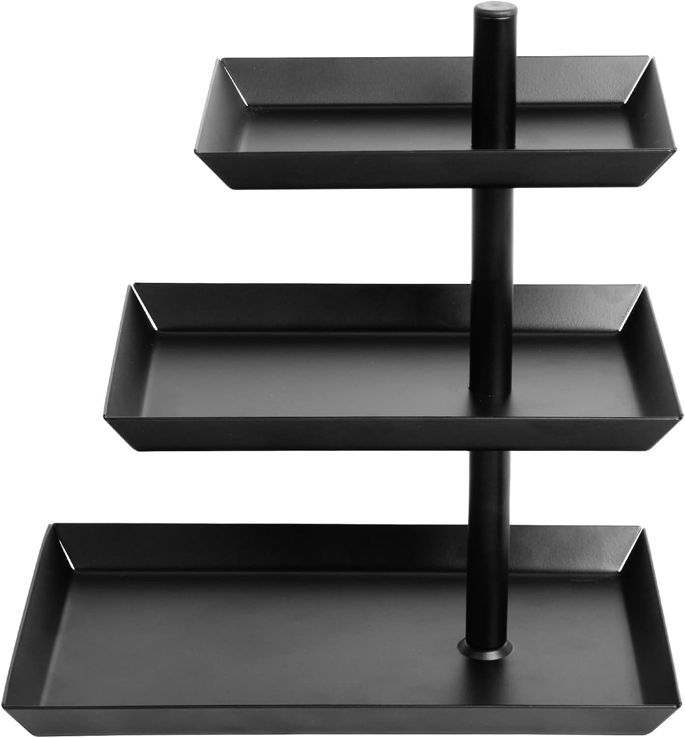 W&H Etagere 3 Etagen Mit Verstellbarem Winkel, Schwarz Drehbar für Unterhaltung und Party - Aus Rostfreiem Stahl für Dessert, Kuchen, Gebäck, Keks, Obst - Wiederverwendbar
