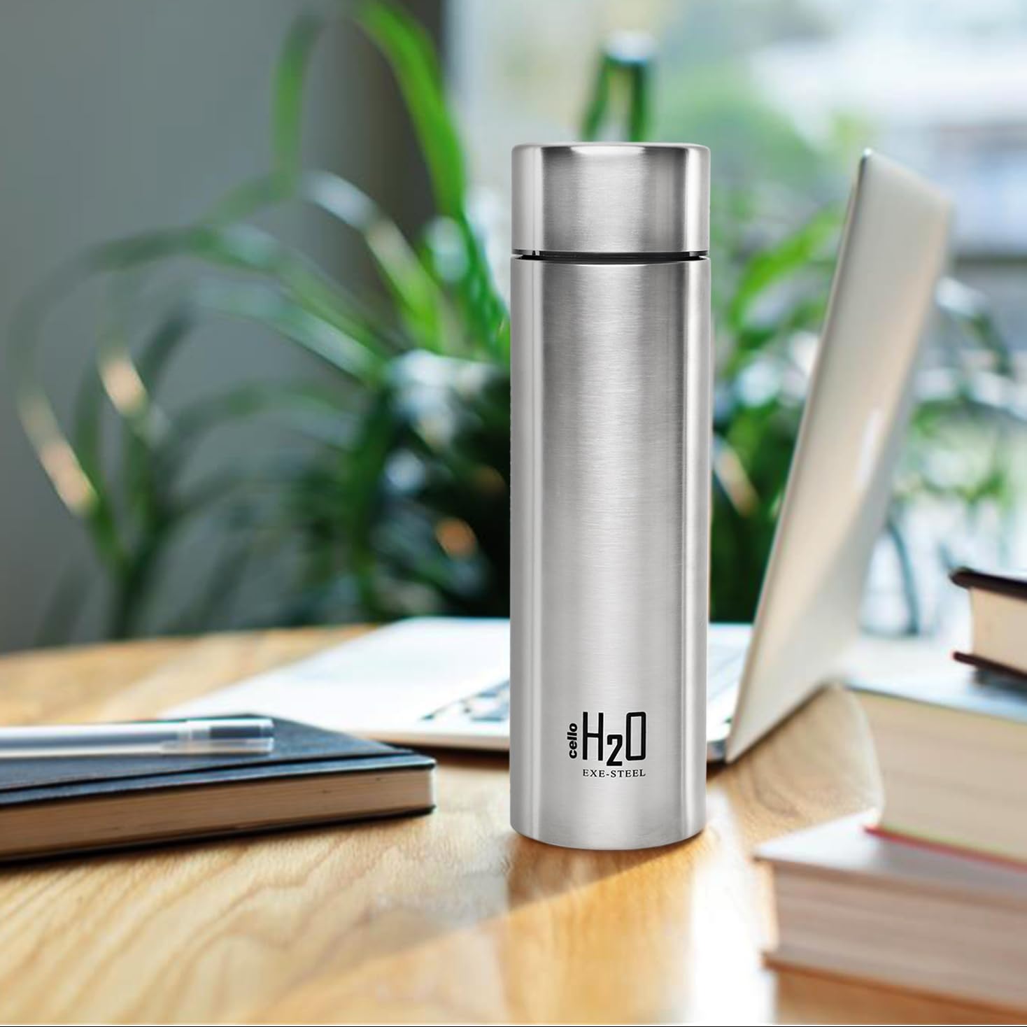 Cello H2O Stainless Steel Water Bottle, 1 Litre, Silver