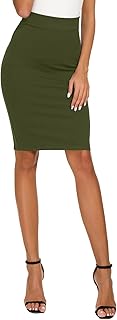 Sponsored Ad - EXCHIC Women's High Waist Bodycon Midi Pencil Skirt
