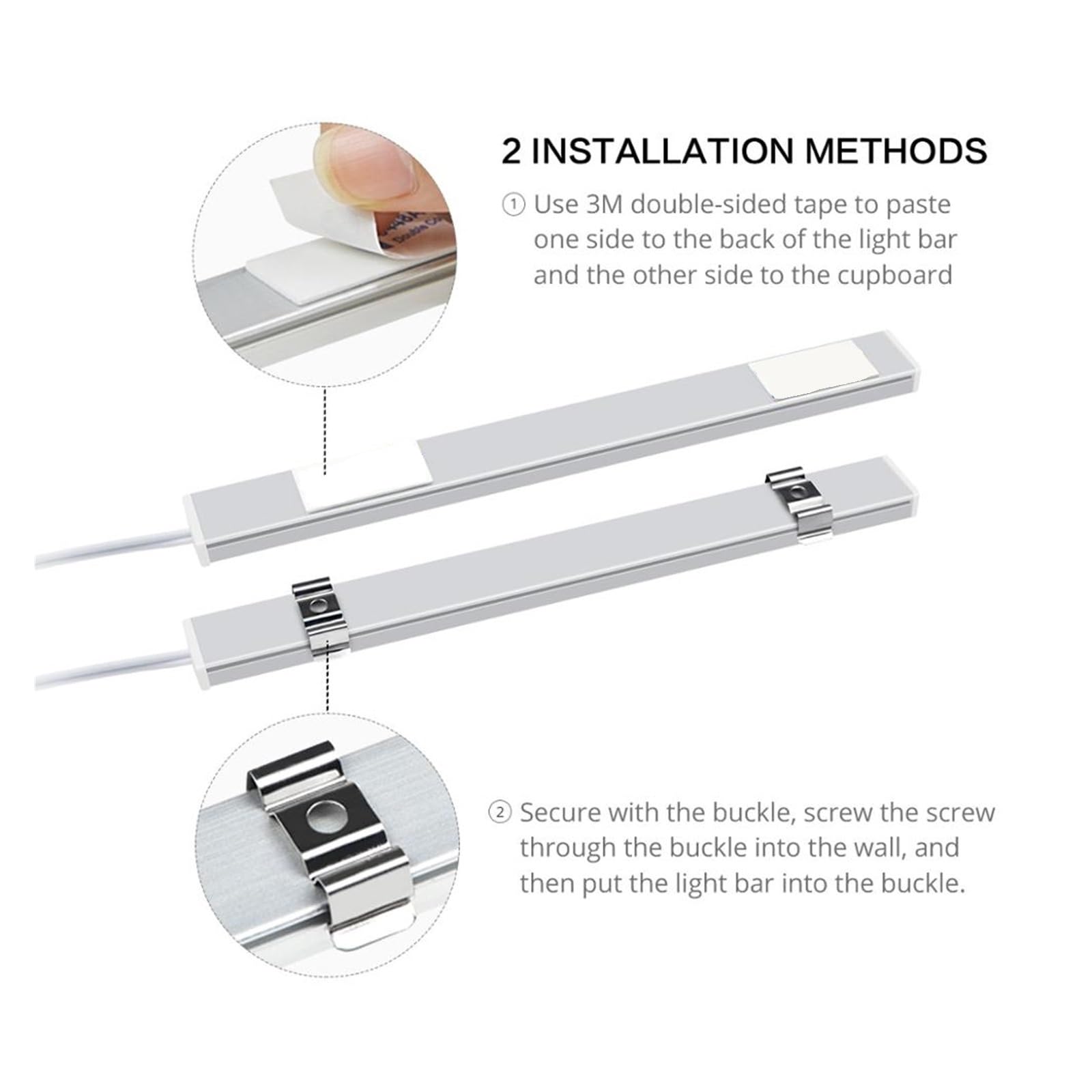 Oświetlenie Pod Szafką Ręcznie Sweep Przełącznik Czujnika Ruchu Lampy Stołowe Listwa Świetlna LED Lampka Nocna 5V USB Biurko Dekoracja Szafy Lampa Stołowa Do Czytania 30/40/50 Cm(3 Colors,40CM)