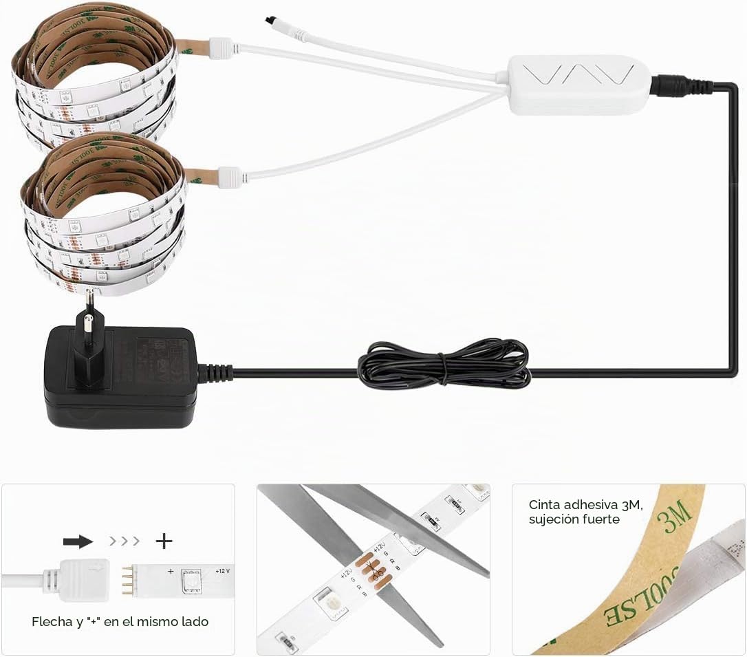 Lepro Luces LED Habitacion 10M 36W, Tira LED Alexa Impermeable IP65, Luces LED Habitacion WiFi RGB Funciona con Alexa y Google Home, Tira LED WiFi (Solo 2,4 GHz) para Decoración Dormitorio Cocina