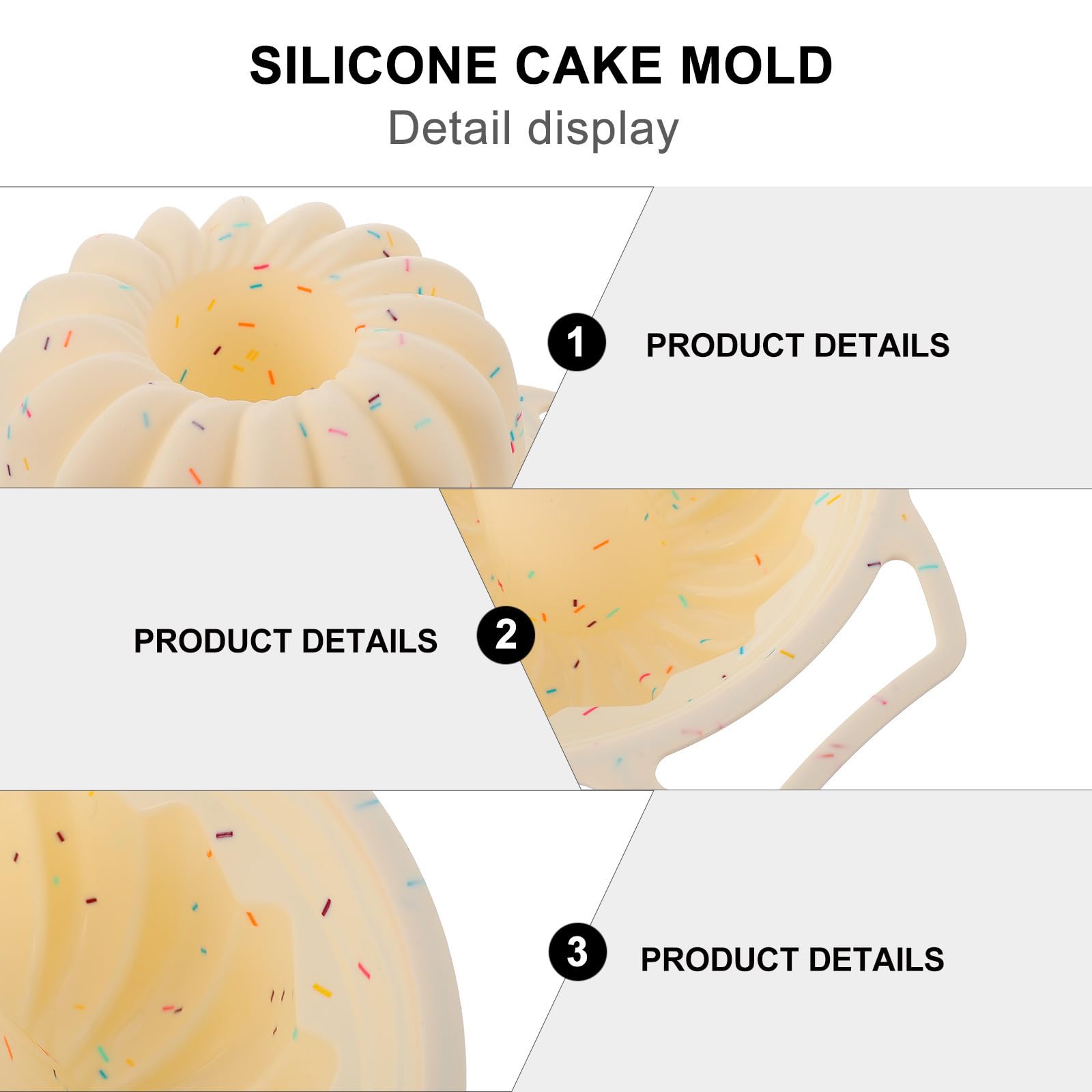 Kichvoe Stampo Resistente e Durevole Rotondo per Torta in Silicone Antiaderente Cava Struttura a Spirale per Uso Domestico e Professionale