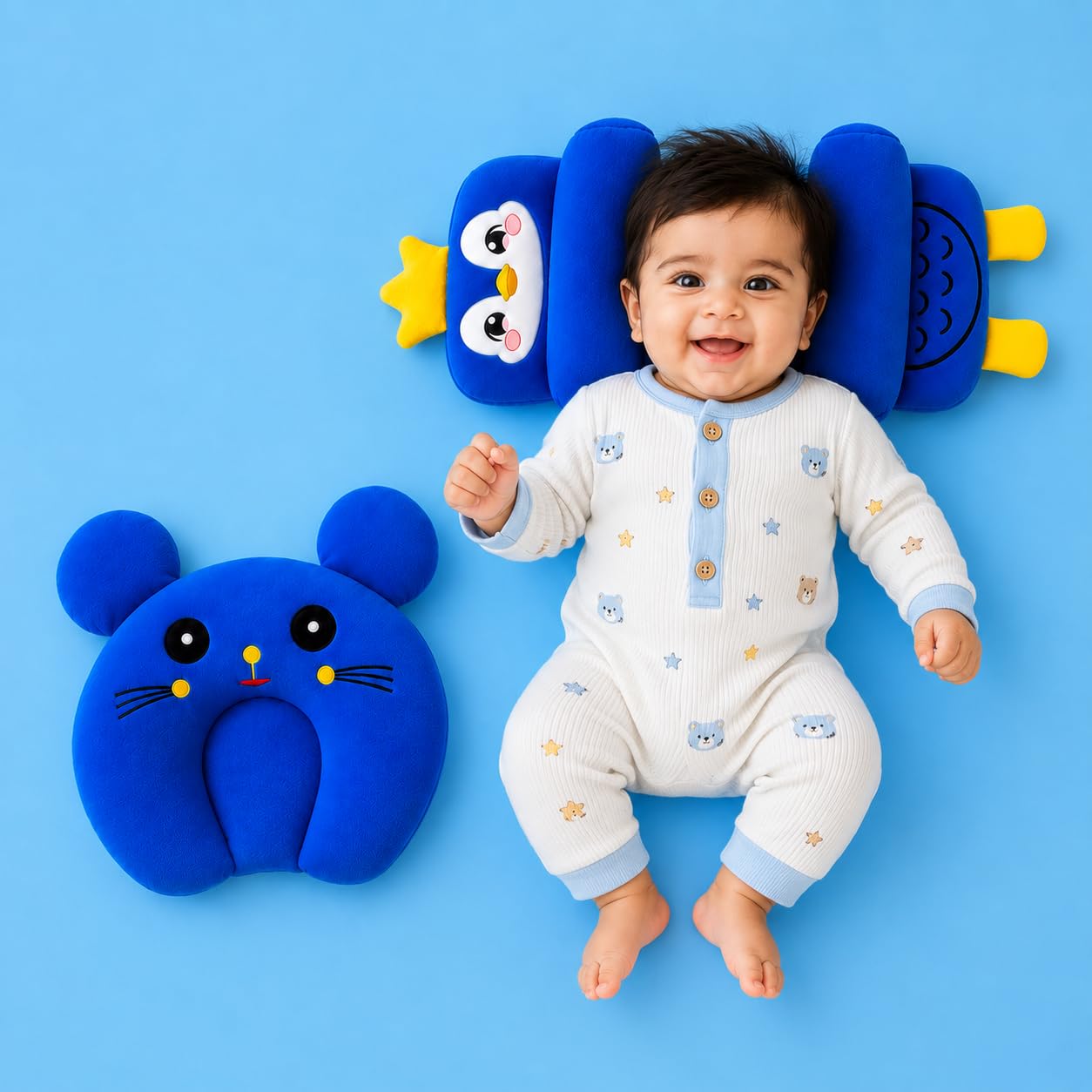 ZOZO SALES Infant Head Support Pillow Combo Set | Gentle Head & Neck Comfort Takiya | 0-12 Months, Pack of 2