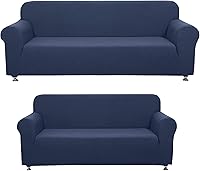 Vista 15 de Sapphire Home - Juego de 2 fundas para sofá, sofá de 2 plazas, ajuste elástico, sin arrugas, funda protectora para muebles para 3/2 cojines