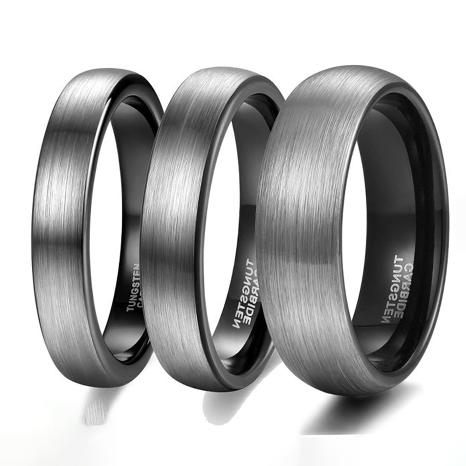 Anillos de tungsteno, alianzas para mujer y hombre, anillos de boda, anillos de compromiso, anillos de pareja, para mujer, hombre, pareja, bicolor cepillado, 4 mm/6 mm/8 mm de ancho, anillo de
