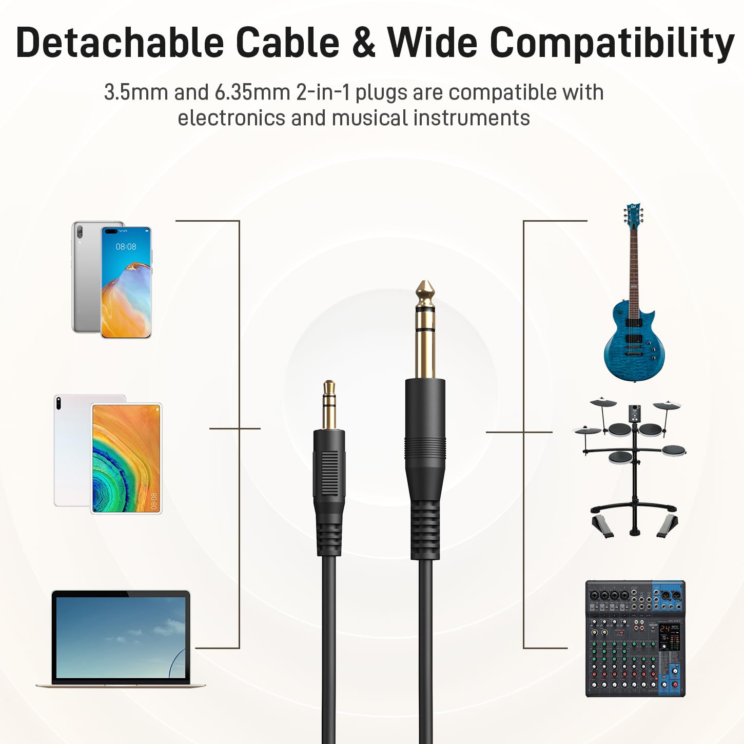 Maono Dynamische Studio-Kopfhörer mit geschlossener Rückseite, 3,5 mm und 6,35 mm Klinkenstecker für Podcasting, Musikproduktion, Streaming und mehr