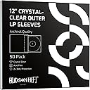 New - Hudson Hi-Fi Vinyl Record Outer Sleeve Covers - 50 Pack - Premium Crystal Clear Sleeves - Protect Your LP Albums from Scratches, Dirt & Dust - 3 Layers of 30µm Thick No-Acid Exterior Disc Cover