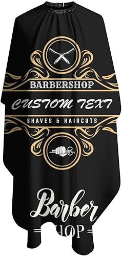 Miniatura 3 de Capa de peluquería impermeable personalizada, añade tu texto fotográfico, capa personalizada de peluquería para hombres, capa de corte de pelo