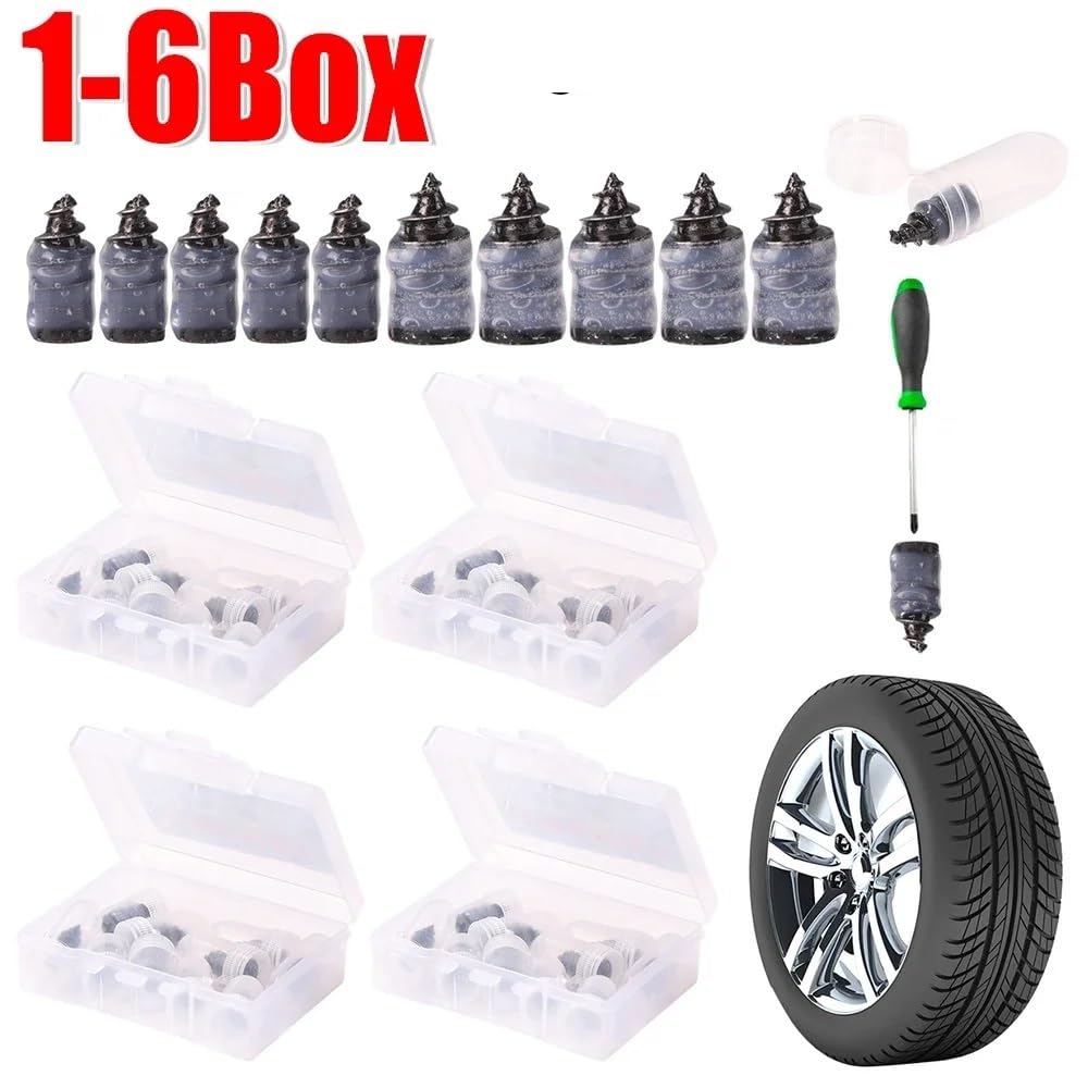 Reparación de neumáticos al vacío, clavos, tornillos for pinchazos, juego de montaje de motocicleta sin cámara(6BOX)