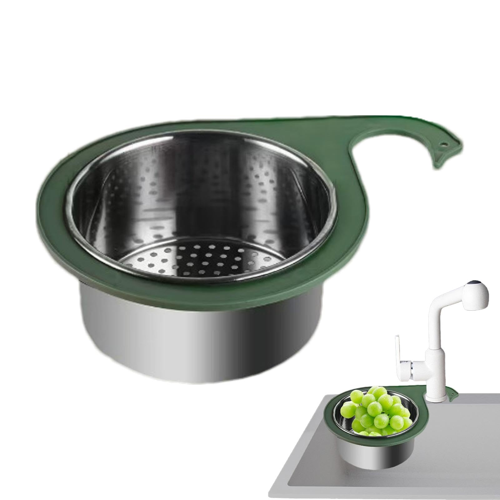 Cestello Filtro Per Lavello: Multiuso Per Cucina, Trattiene Residui Di Cibo, Dimensioni 14x11.8x7cm, Materiale PE+PP