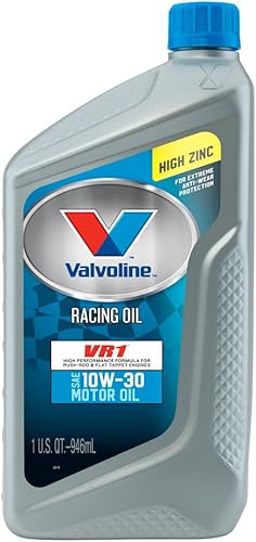 Valvoline VV205 VR1 Racing Formula SAE 10W-30 Turbo aprobado por aceite de motor Botella de 1 cuarto de galón (caja de 12)