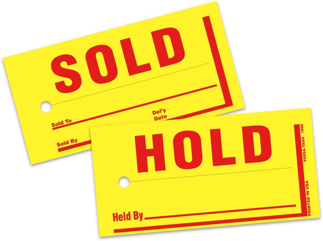Mini Sold/Hold TAG Pack of 250 HELD by Sold by/to for Antennas CAR LOT DEALERSHIP Salesman