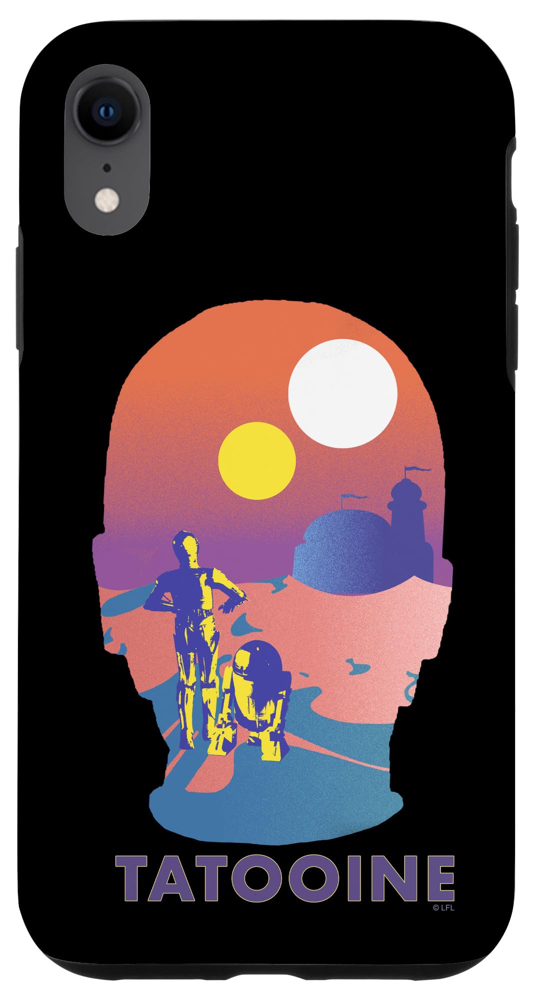 Coque iPhone XR Star Wars Tatooine C-3PO et silhouette - 4