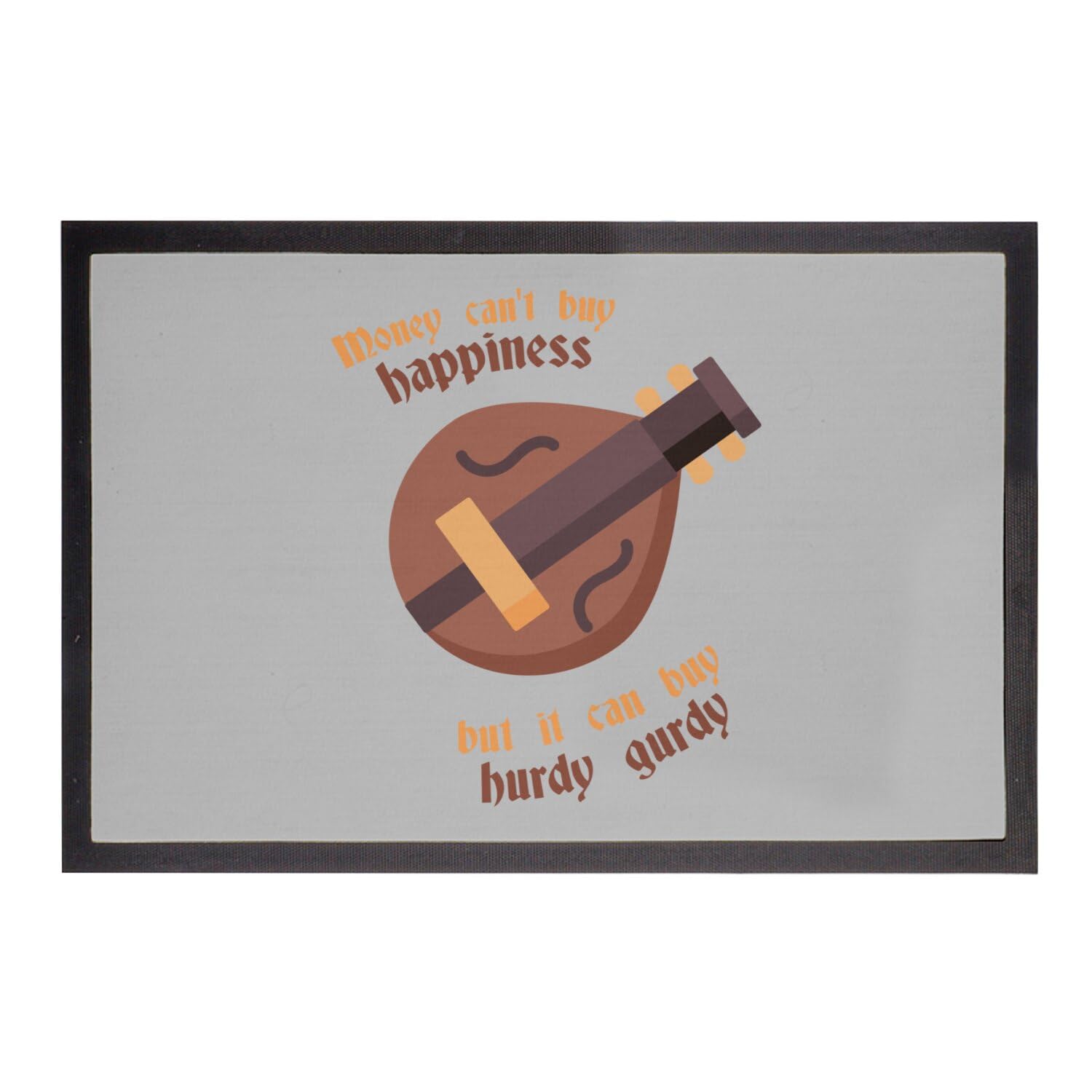 Paillasson gris Hurdy Gurdy tapis d'entrée original humour 60x40cm