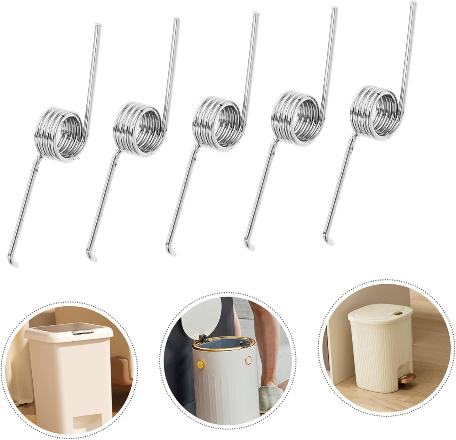 Mikinona Garage Spring Broke Replace 10pcs Torsional Spring for Trash Can Stainless Steel Construction Easy Replacement