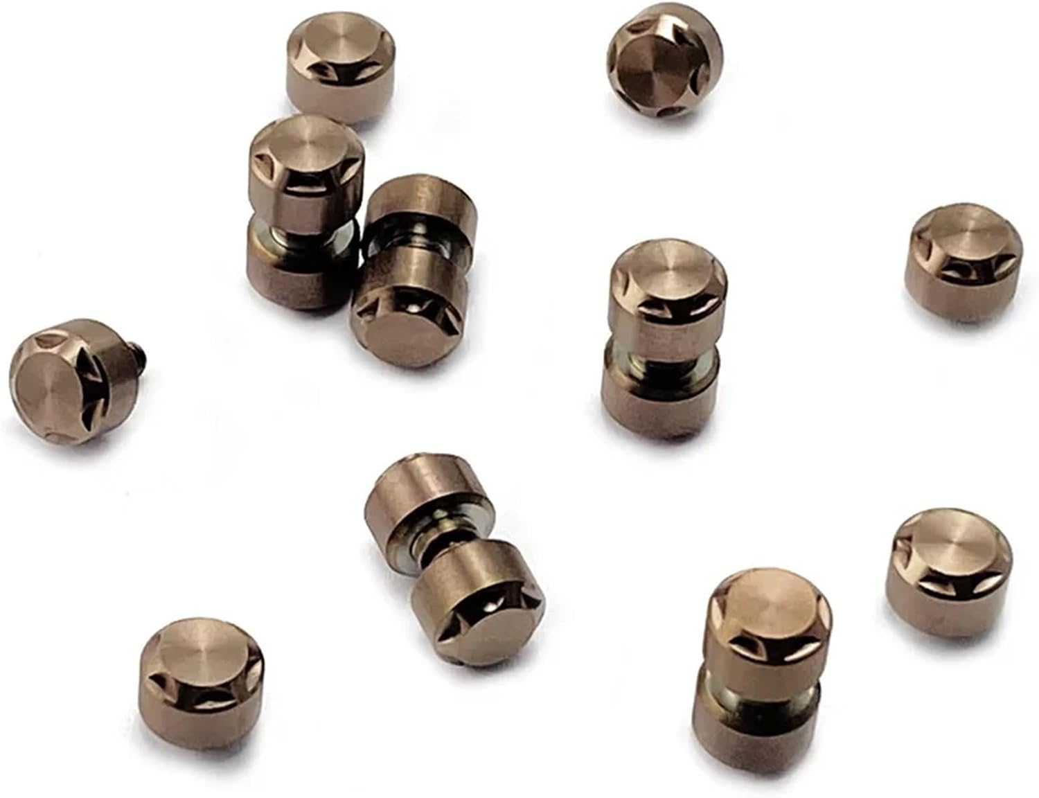 Knife Thumb Stud 14pcs Fit for 4MM Hole Diameter Titanium Alloy Made Folding Knife Thumb Push Disc Stud Button Screw Rivet DIY Make Part For Folding Knives(C)