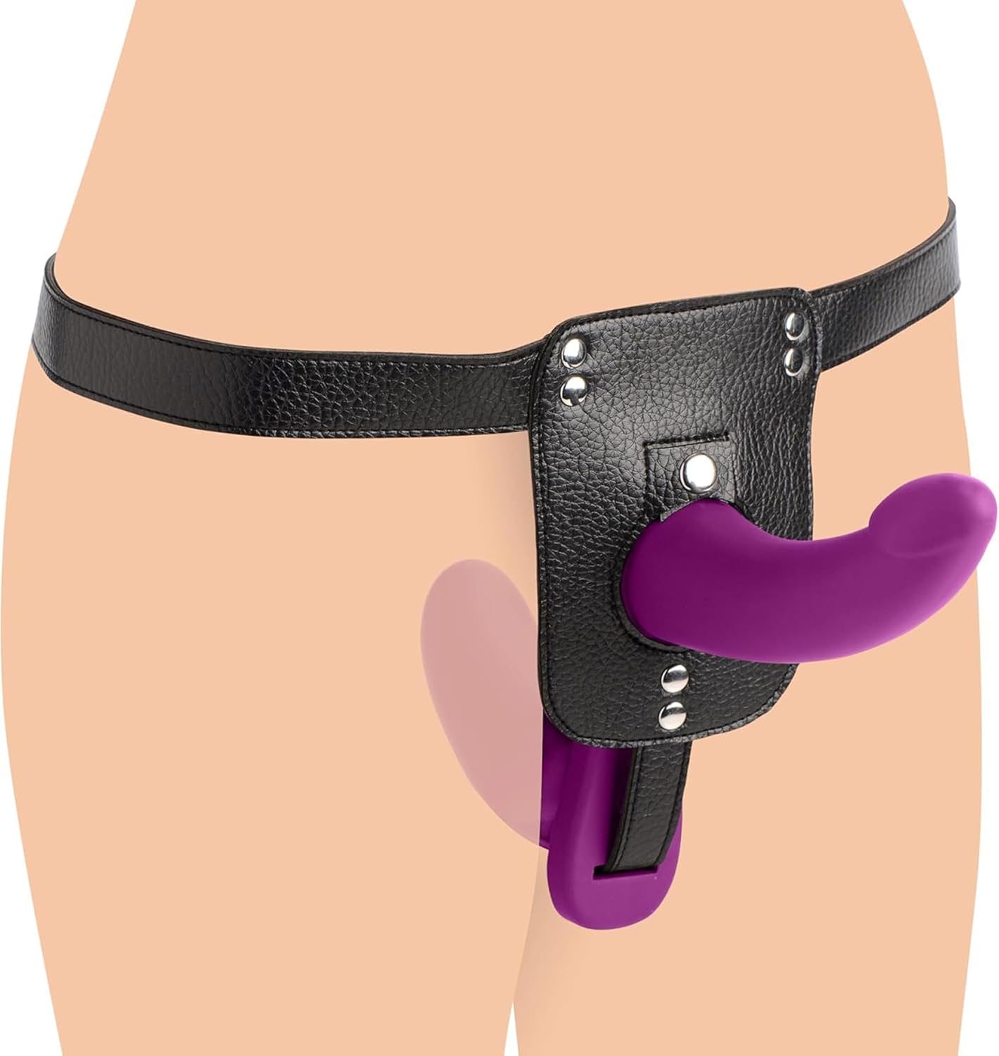 Double Take 10X Double Penetration Vibrating Strap-on Harness - Purple