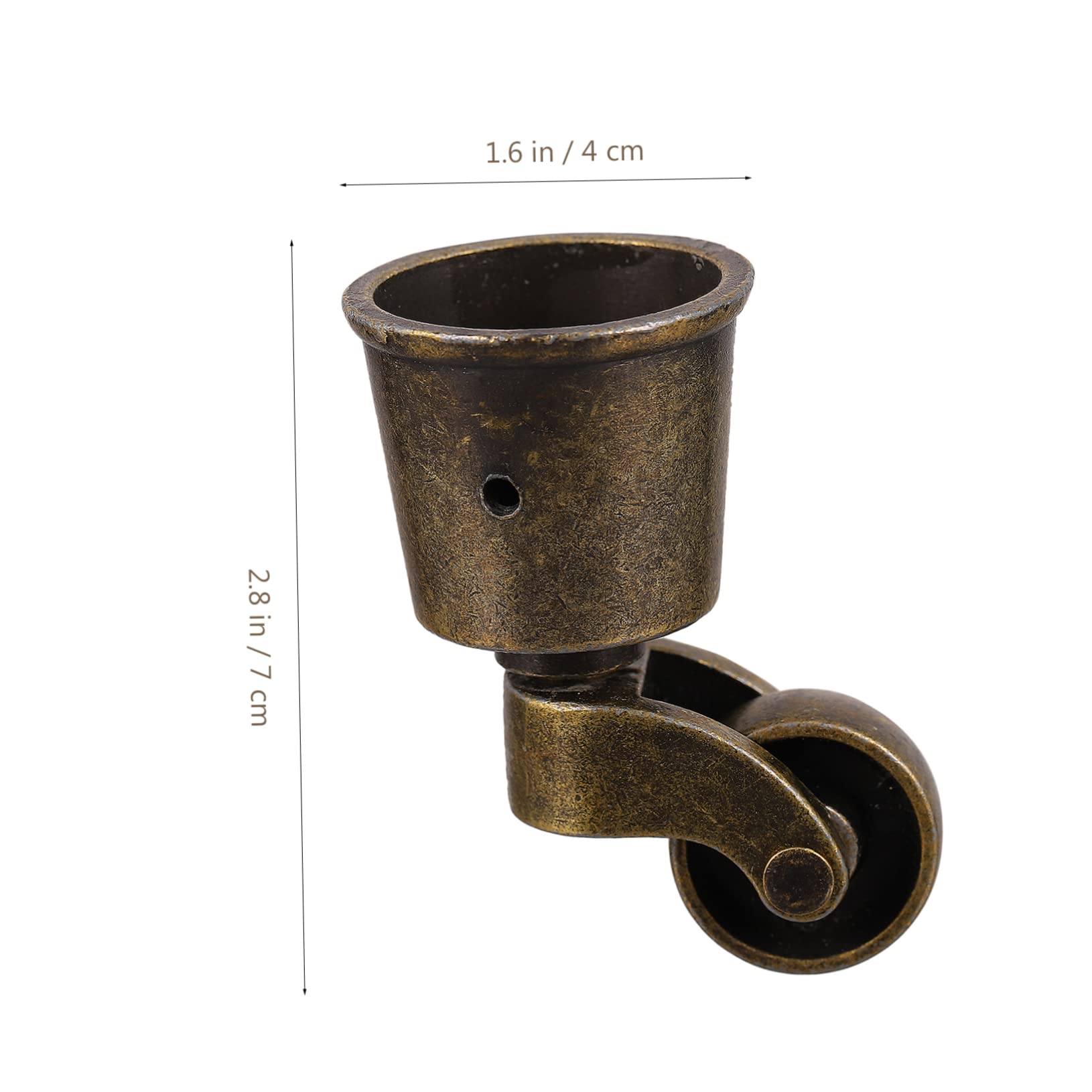 FUNOMOCYA Swivel Caster Wheels for Furniture Rotating Pulley for Sofa and Cabinet Easy to Install Zinc Alloy Design Antique Finish