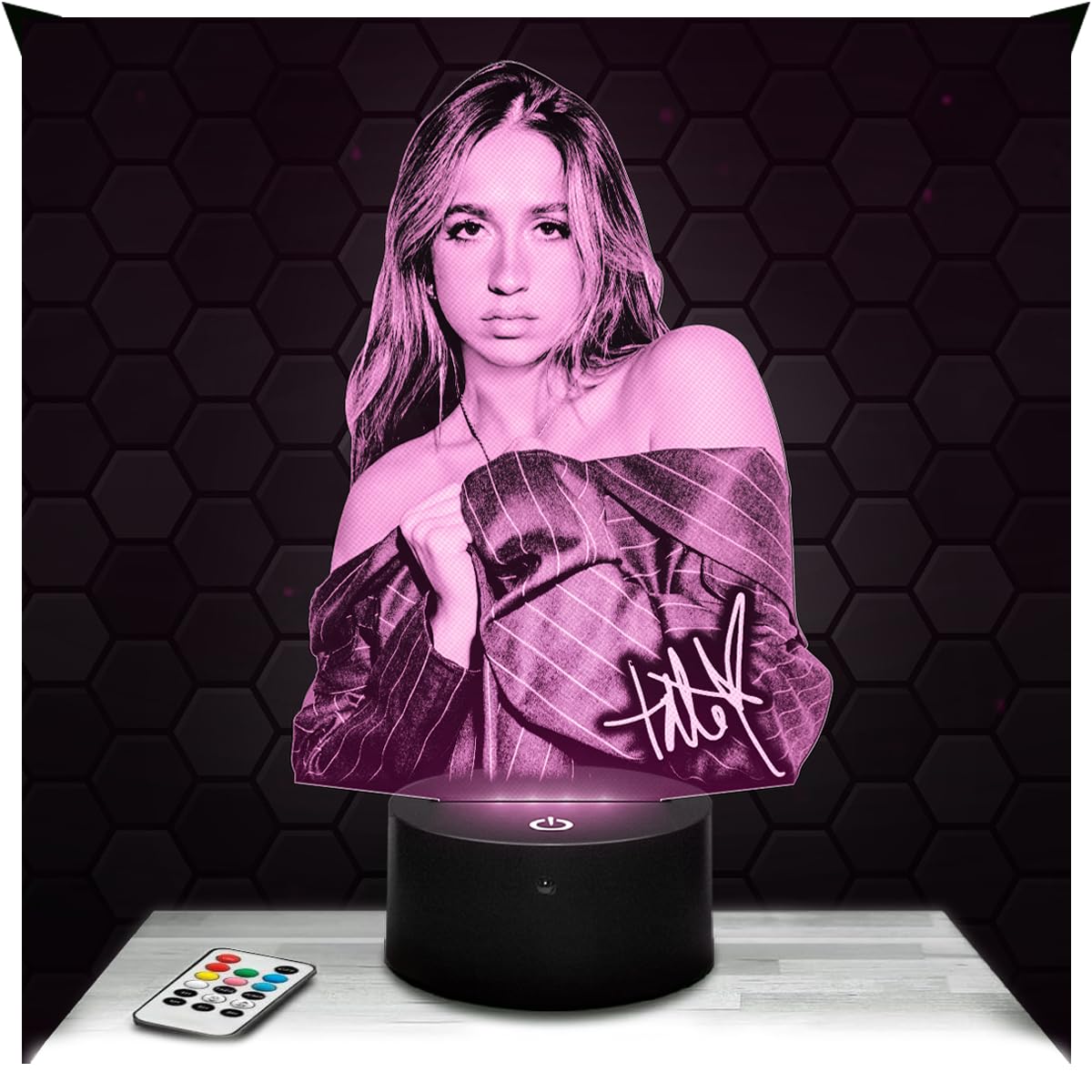 Lampephoto.fr - 3D Lamp Tate McRae Dancer Actress, Touch LED Night Light, 3D Hologram Effect, Christmas Birthday Gift Idea for Men Women, Bedroom Decoration Object
