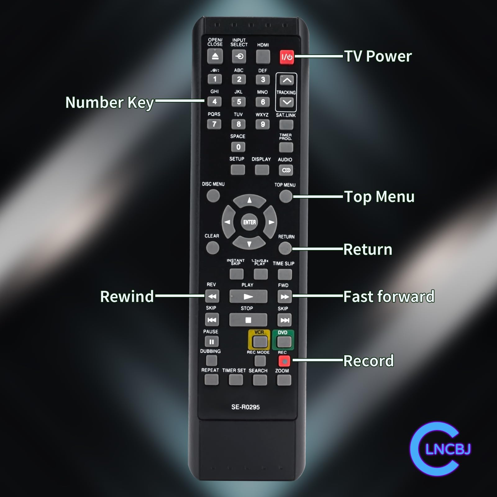 SE-R0295 pilot kompatybilny z Toshiba DVD VCR DKVR60KU DVR620KU D-VR610 D-KVR20 D-KVR2K0