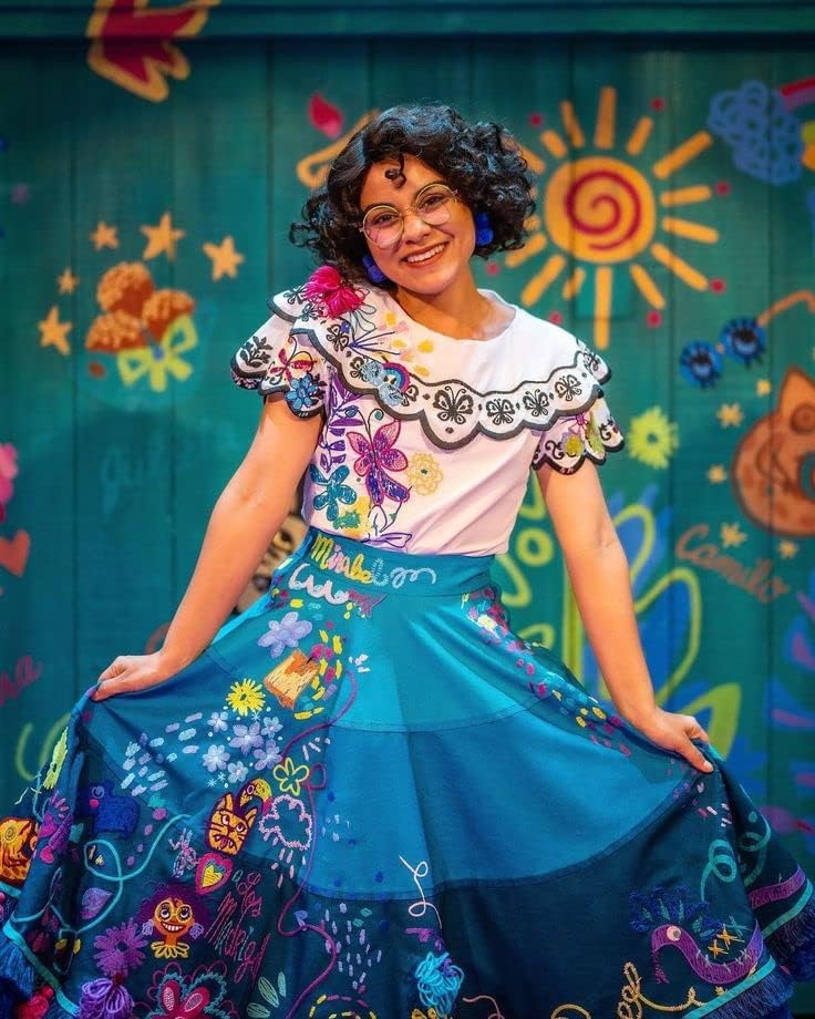 Miniatura 6 de Mirabel Costume Dress Encanto for kid Isabela Madrigal Dress Up Halloween Princess Cosplay for Child With Glasses Earrings