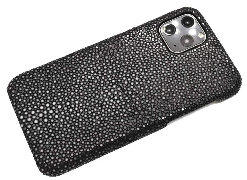 iphone  11pro ケース　エイ本革　黒 スマホ　カバー Amazon.co.jp: 【iPhone11Pro対応】本革 エイ革 スティングレイ