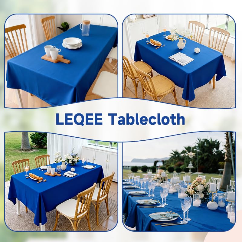 Vnituasr 6 Packungen Blau Rechteckige Tischdecke, 153 x 260 cm Polyester Tischdecke – Ansicht 5