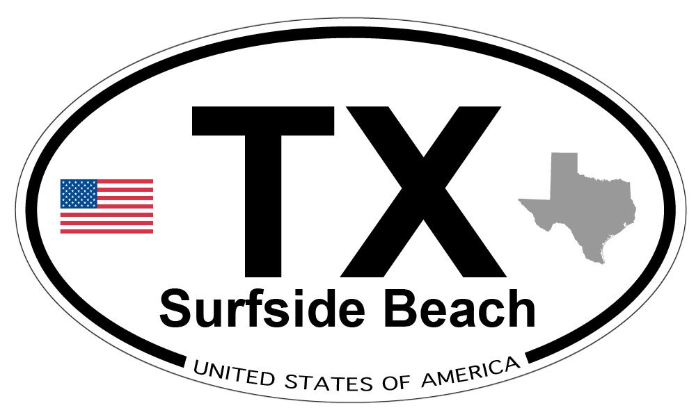 US Decal, Inc. Surfside Beach, Texas Oval Sticker