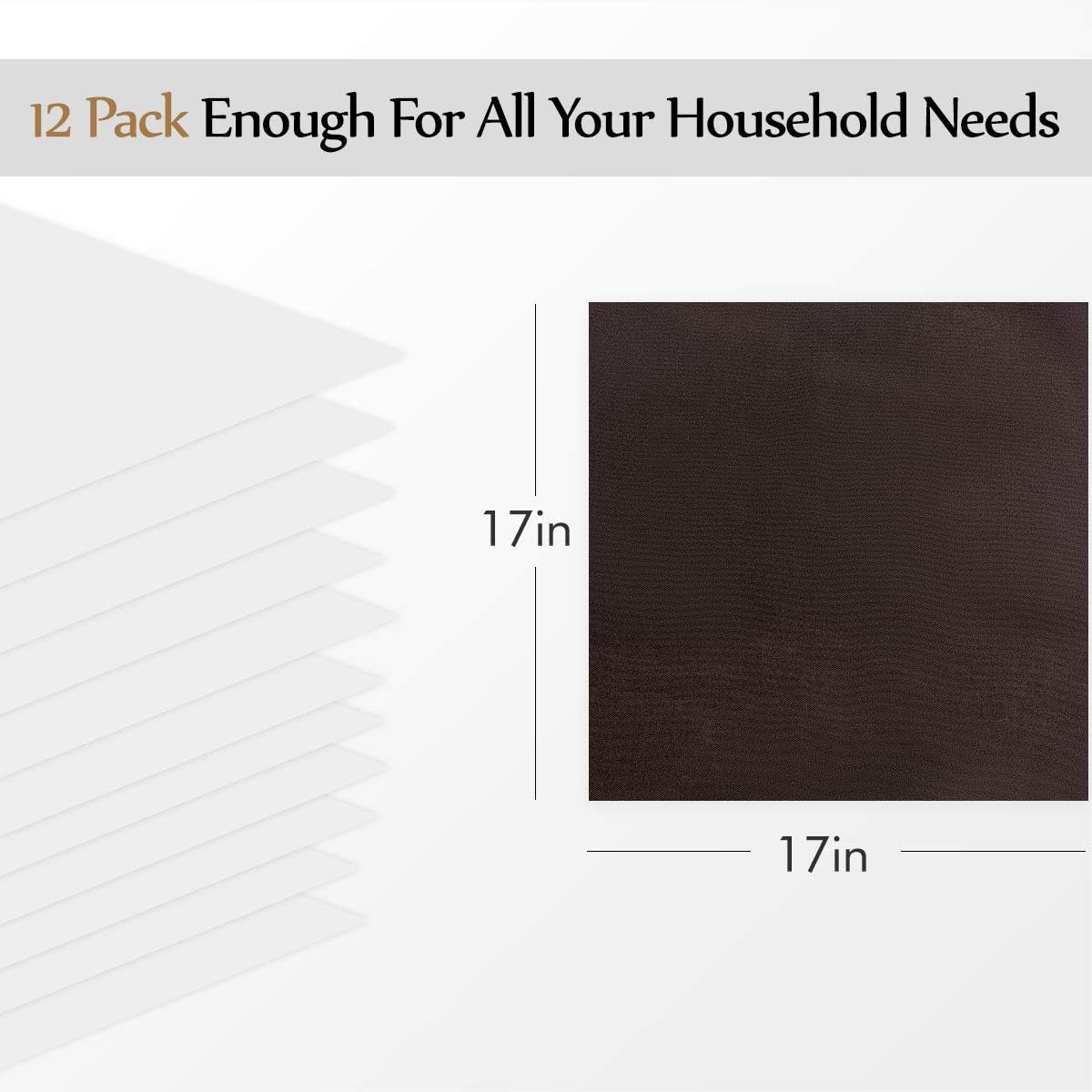 EVENTSDECO Cloth Napkins Black Basic Dinner Napkins 12 Pack 17 x 17 Inch Polyester Napkins for Dining Restaurant Hotel and Wedding : Home & Kitchen