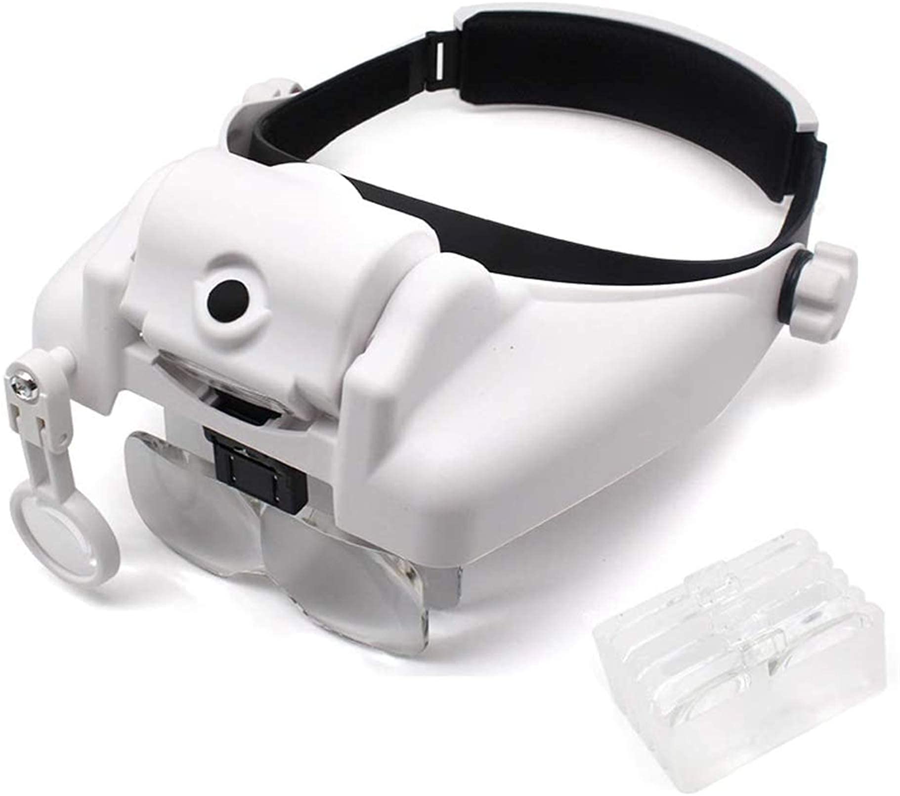 asdchZen Headband Magnifier,Handheld Digital Magnifier,Head-Mounted Magnifying Glass,Headband Dental Loupe Led Magnifier Hand Free Magnifying Glass With 5 Pieces Interchangeable Lens A