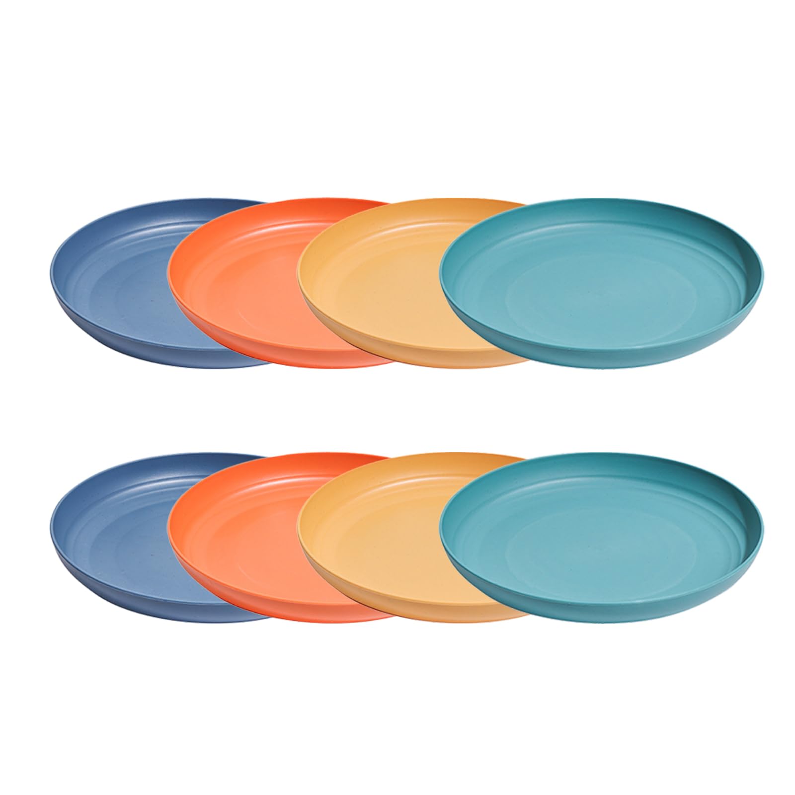 XIKUA Plastic Dinner Plates, Set of 8, 10 Inch, BPA Free PP, Unbreakable, Dishwasher and Microwave Safe, Lightweight, Multicolour, for Kitchen and Outdoor (10in)
