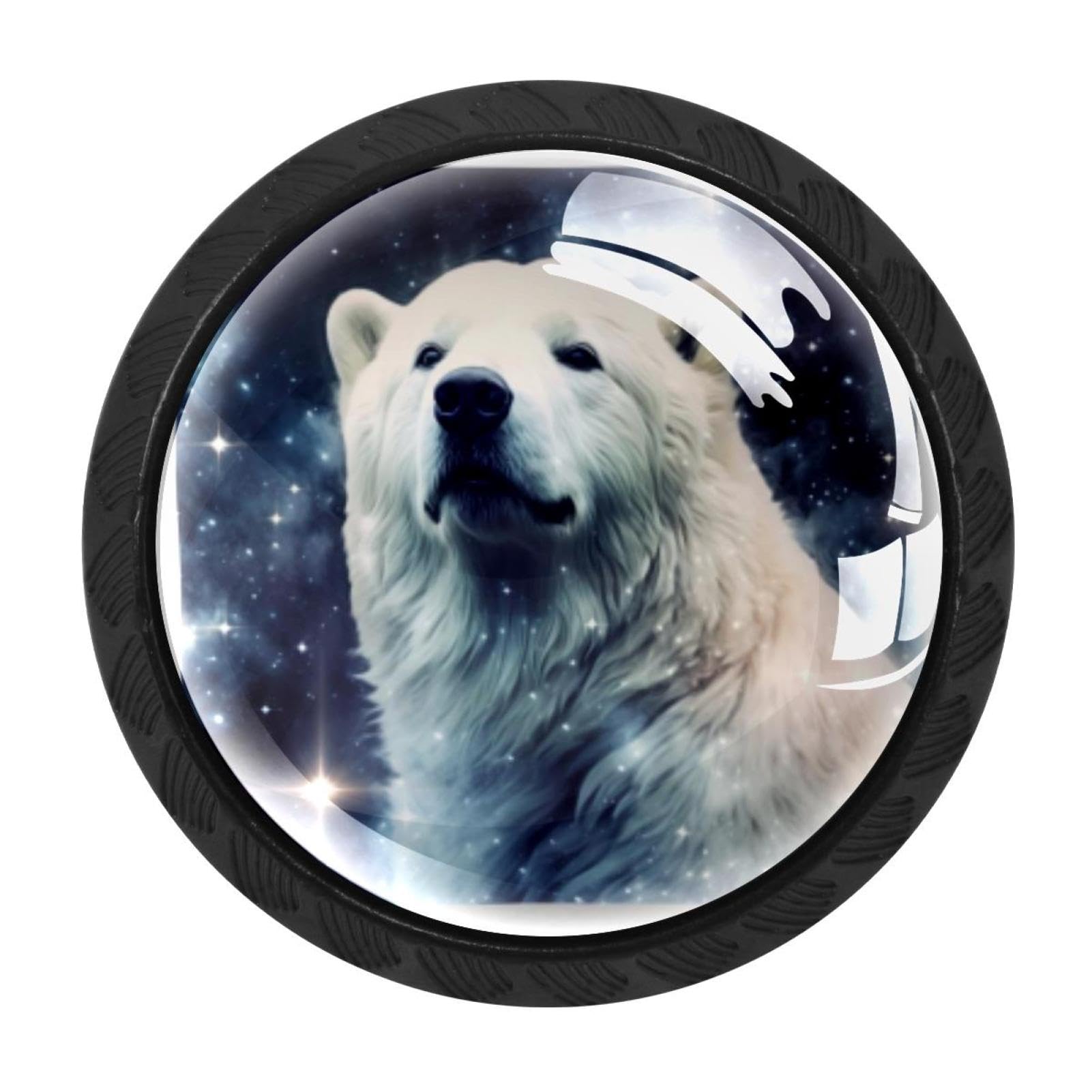 CHENZZZZ 4 Pack Starry Polar Bear Drawer Knob Cabinet Hardware