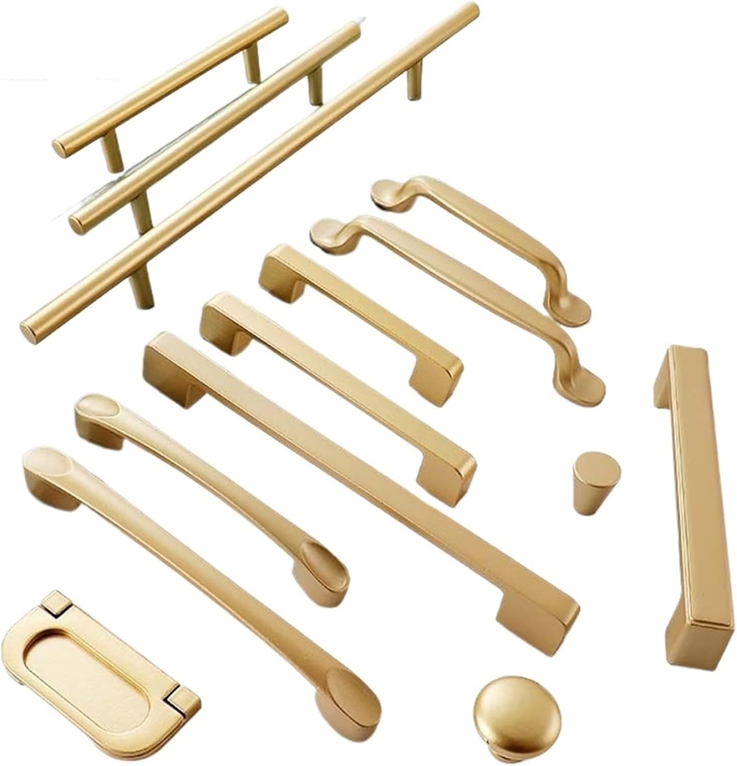 Closet Dressers Cabinet Handles Gold Kitchen Storage Cupboard Door Pulls Drawer Knobs Furniture Handle Hardwares 2Pcs(9040 Single Hole)