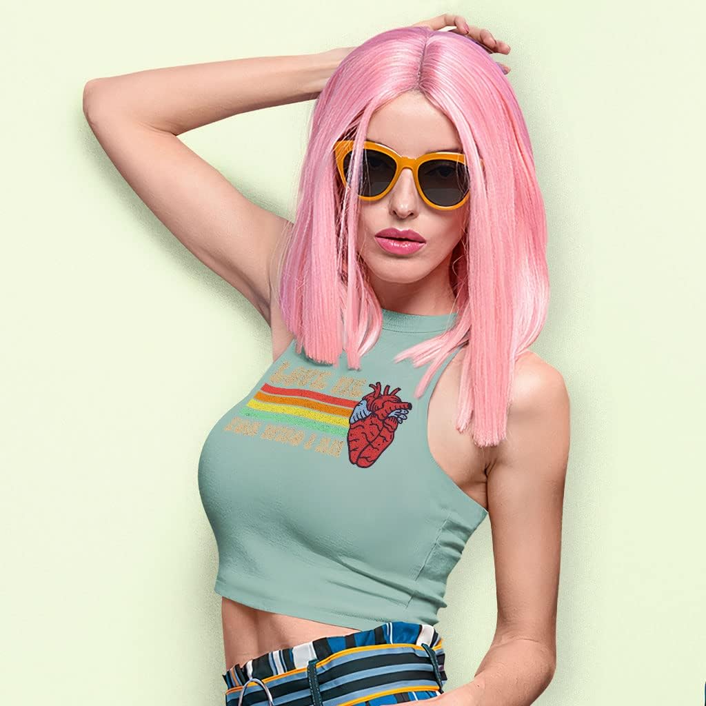 Love Me for Who I Am Racerback Cropped Tank - Art Women's Tank - Vintage Tank Top