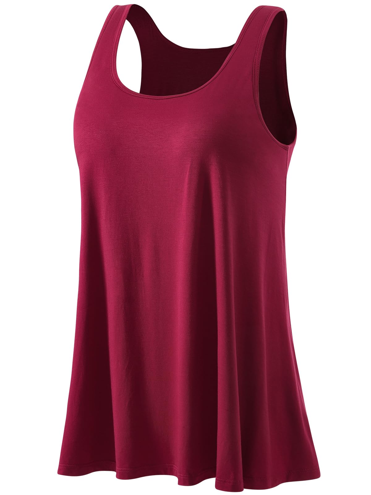 Kniffi Tank Tops for Women Built in Bra Tank Pleated Loose Fit Tank Top Casual Flowy S-XXXXL