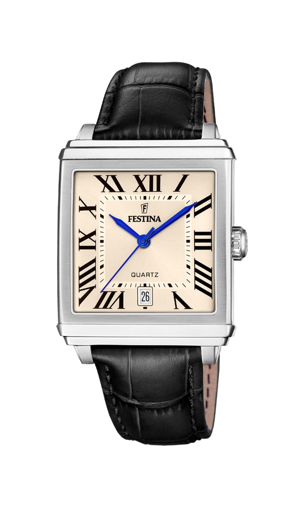 Festina Reloj Hombre Analógico de Acero Inoxidable y Cuero Negro