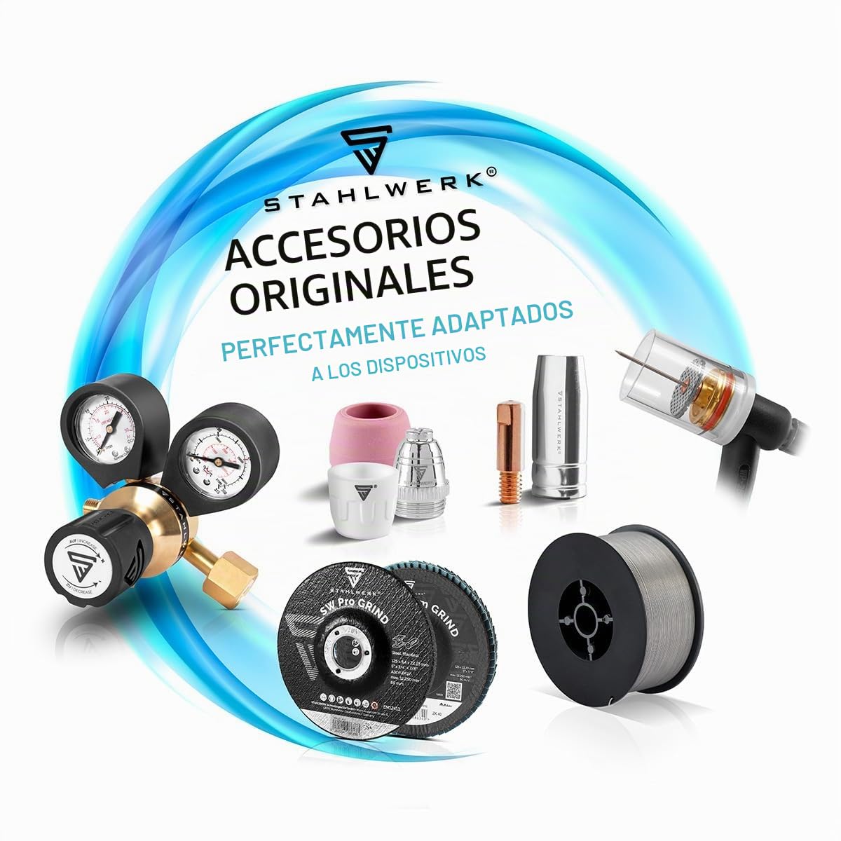 2 x STAHLWERK alambre para soldadura MIG/MAG Ø 0,8 mm, acero SG2 ER70S-6, en bobina de alambre S200/D200 de 5 kg con mandril de 50 mm, de uso universal